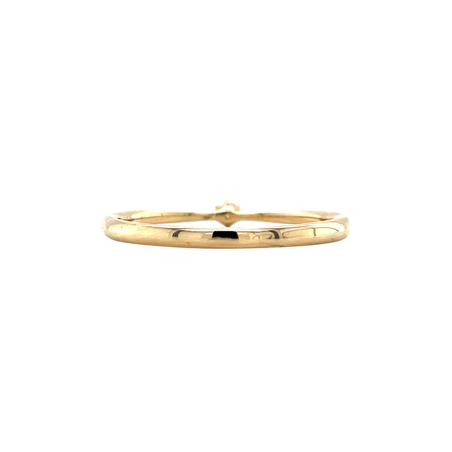 Gold solitaire ring with diamond 14 kt