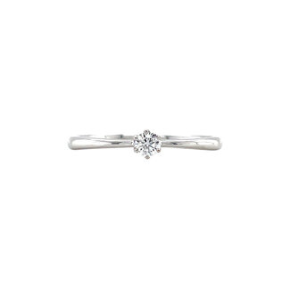 Weißgoldener Solitärring mit Diamant 14 kt