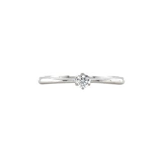 Witgouden solitair ring met diamant 14 krt