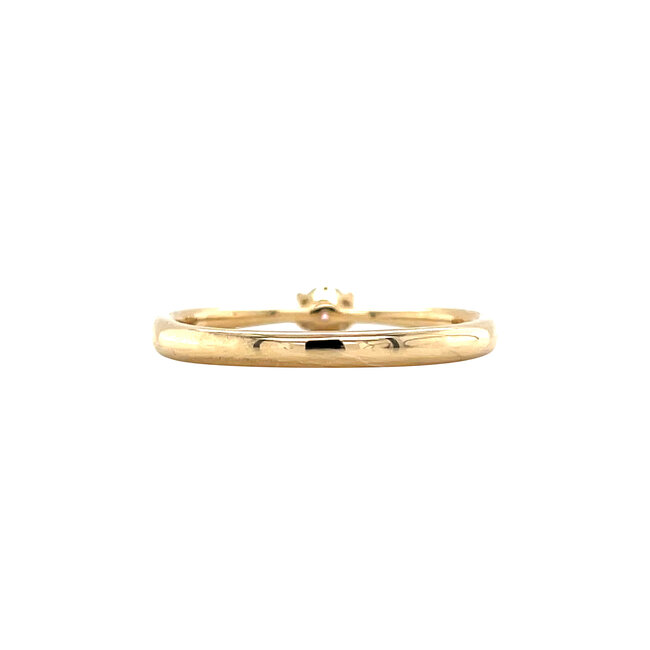 Gold solitaire ring with diamond 14 kt