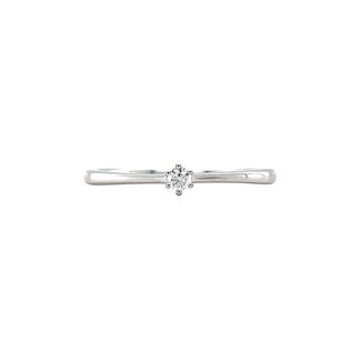 Witgouden solitair ring met diamant 14 krt