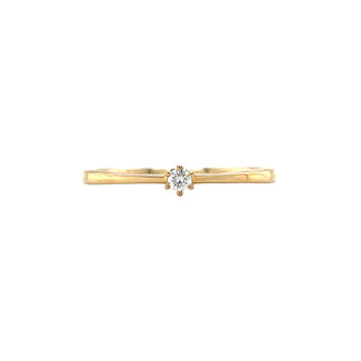 Gouden solitair ring met diamant 14 krt