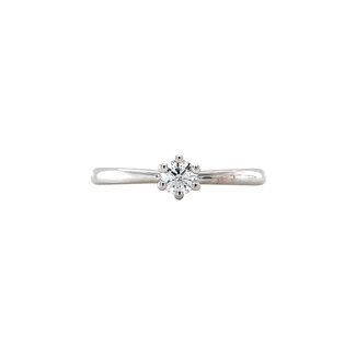 Witgouden solitair ring met diamant 14 krt