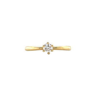 Gouden solitair ring met diamant 14 krt
