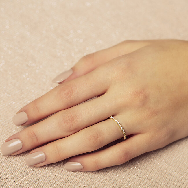 Goldener Ring mit Diamant 14 kt