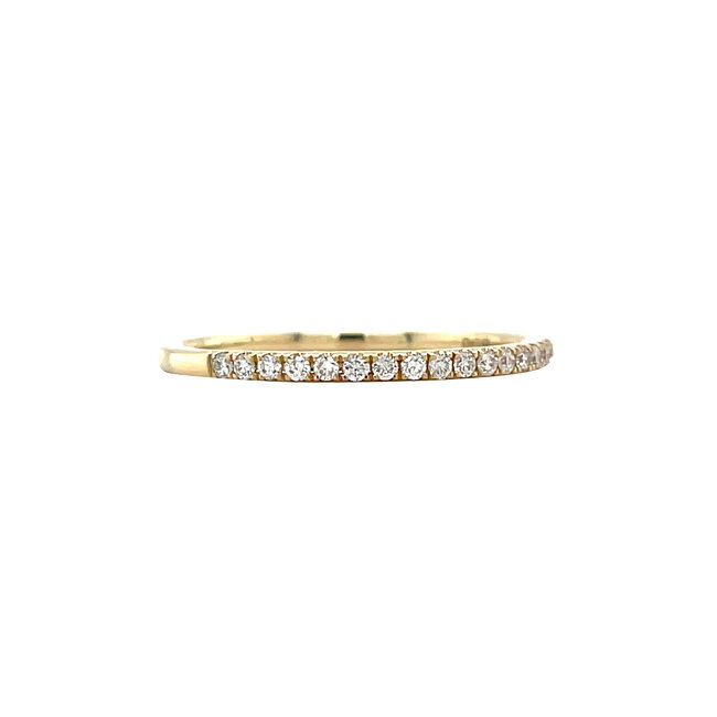 Gold row ring with diamond 14 kt