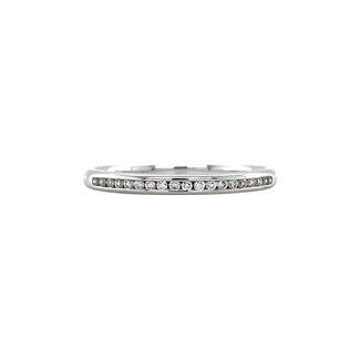 Witgouden rail ring met diamant 14 krt