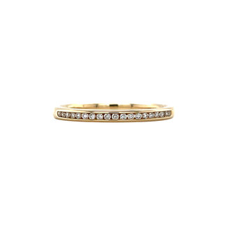 Gouden rail ring met diamant 14 krt