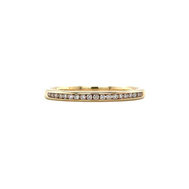 Gouden rail ring met diamant 14 krt