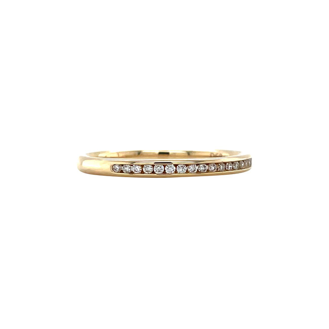 Gouden rail ring met diamant 14 krt