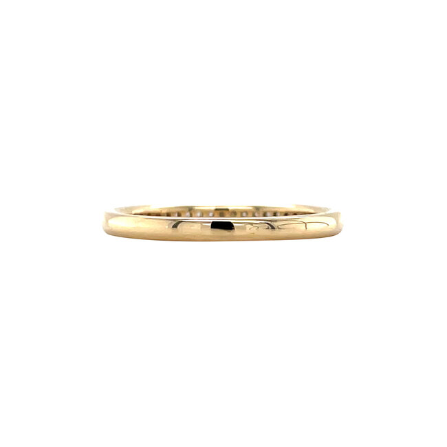 Gold rail ring with diamond 14 kt