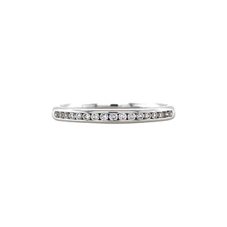 Witgouden rail ring met diamant 14 krt