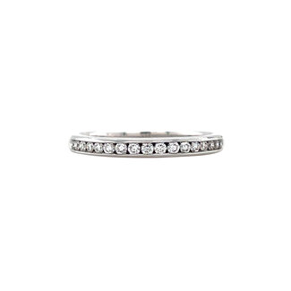 Witgouden rail ring met diamant 14 krt
