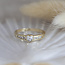 Gold heart ring with zirconia 14 karat