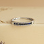 Witgouden ring met saffier en diamant 14 karaat