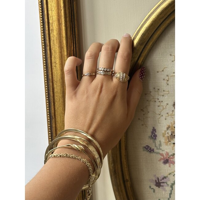 Golden solitaire ring from Blush 14 karat