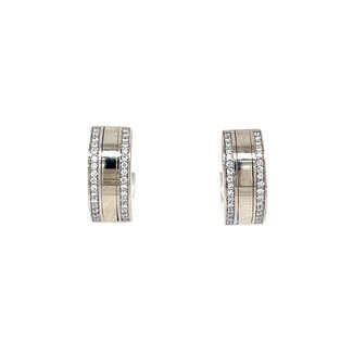 White gold hoop earrings with diamond