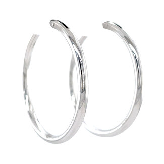 White gold smooth hoop earrings