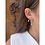 White gold smooth hoop earrings 14 kt