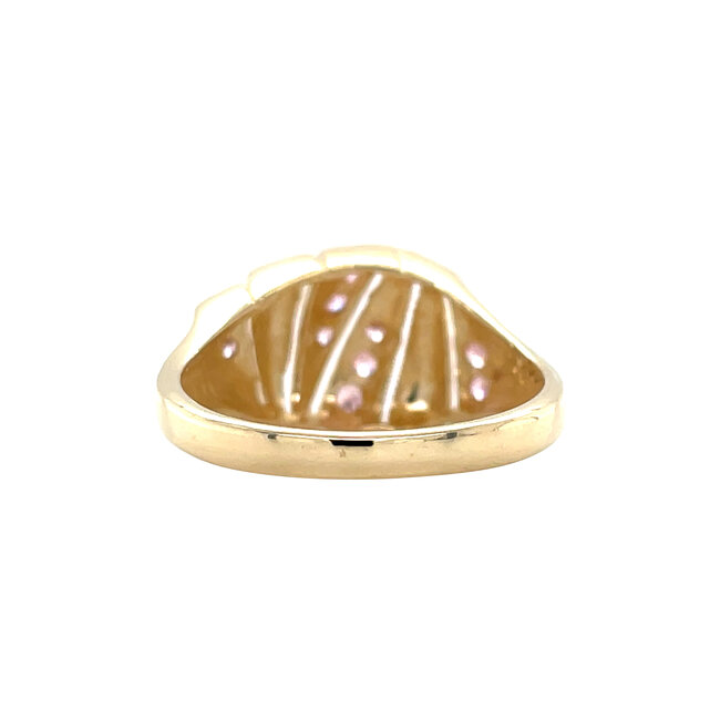 Gouden ring met roze zirkonia 14 karaat
