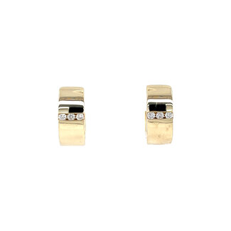 Gouden klapcreolen met diamant
