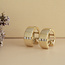 Gouden klapcreolen met diamant 14 krt