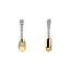 Bicolour gold stud earrings with diamond 18 kt