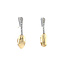Bicolour gouden oorstekers met diamant 18 krt