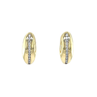 Golden hinged hoop earrings with cubic zirconia