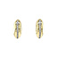 Gold hinged hoop earrings with zirconia 14 kt