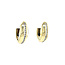 Gold hinged hoop earrings with zirconia 14 kt