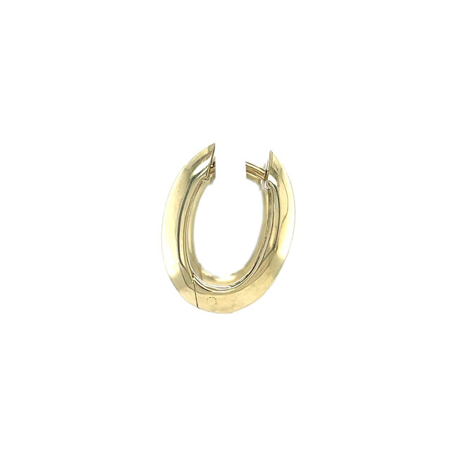 Gold hinged hoop earrings with zirconia 14 kt