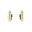 Gold hinged hoop earrings with zirconia 14 kt