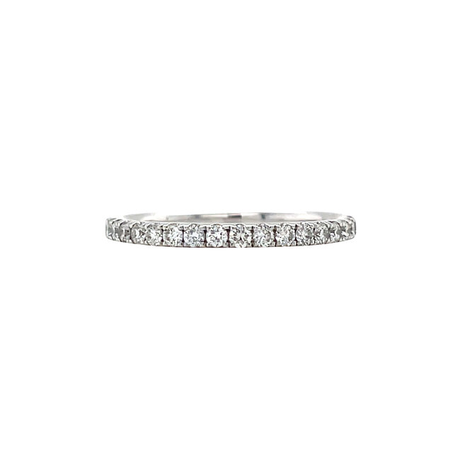 Weißgoldener Trauring mit Diamant 14 kt