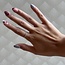 White gold row ring with diamond 14 kt