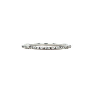 Witgouden rijring met diamant 14 krt