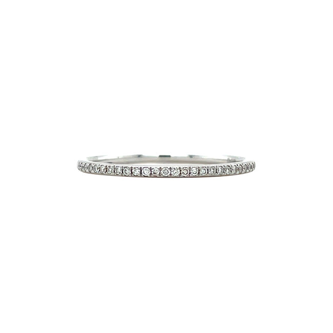 Weißgoldener Trauring mit Diamant 14 kt