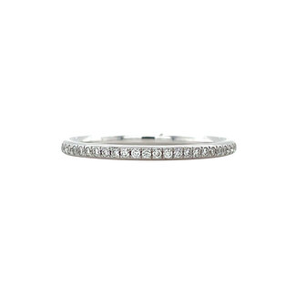 Witgouden rijring met diamant 14 krt
