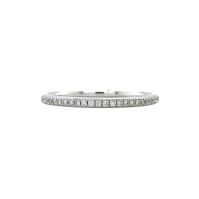 Weißgoldener Trauring mit Diamant 14 kt