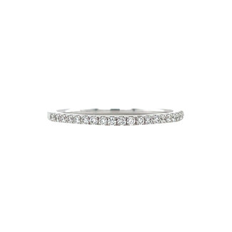 Witgouden rijring met diamant 14 krt