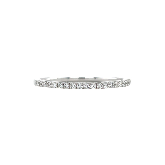 Weißgoldener Trauring mit Diamant 14 kt