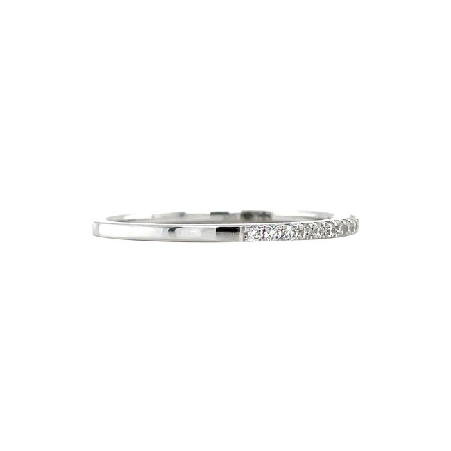 White gold row ring with diamond 14 kt