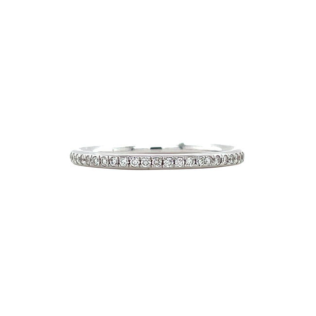 Weißgoldener Trauring mit Diamant 14 kt