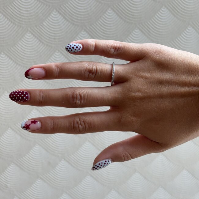 White gold row ring with diamond 14 kt