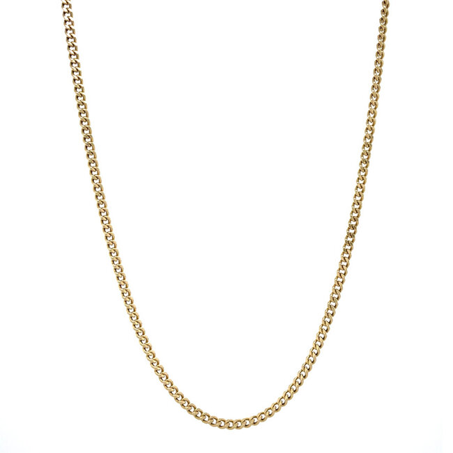 Gouden lengtecollier gourmet 52 cm 14 karaat
