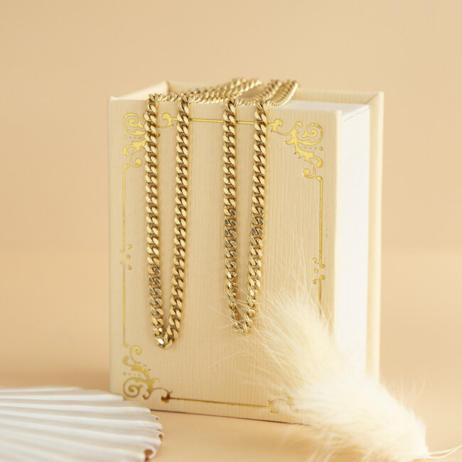 Gouden lengtecollier gourmet 52 cm 14 karaat