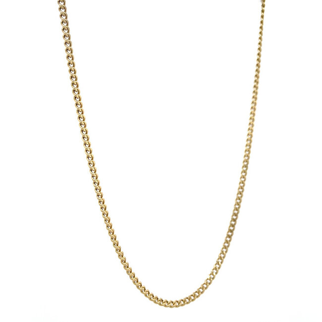 Gouden lengtecollier gourmet 52 cm 14 karaat