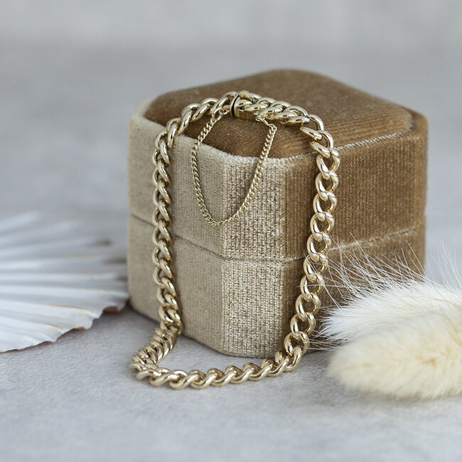 Goldenes Gourmet-Armband 18,5 cm 14 Karat