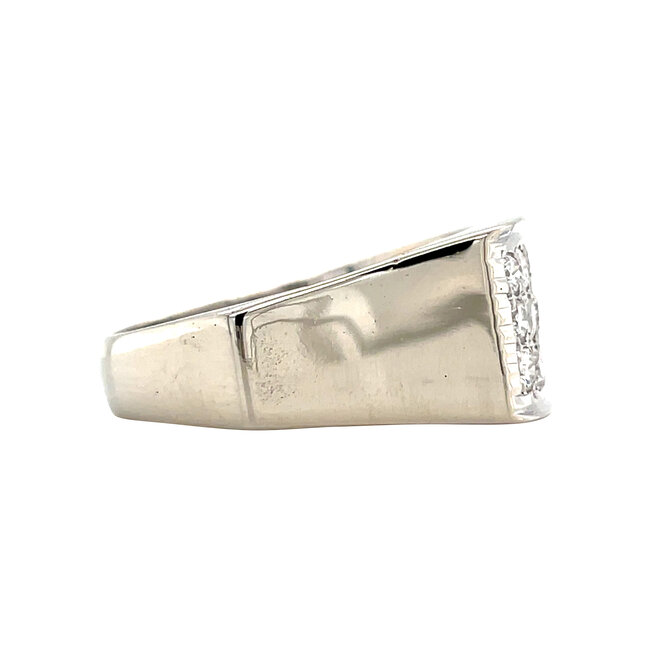Witgouden ring met diamant 18 karaat
