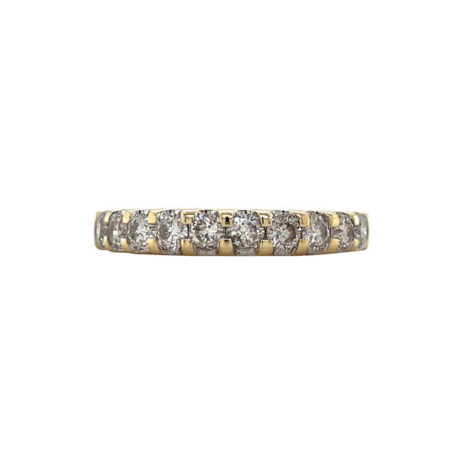 Gouden rijring met diamant 14 karaat